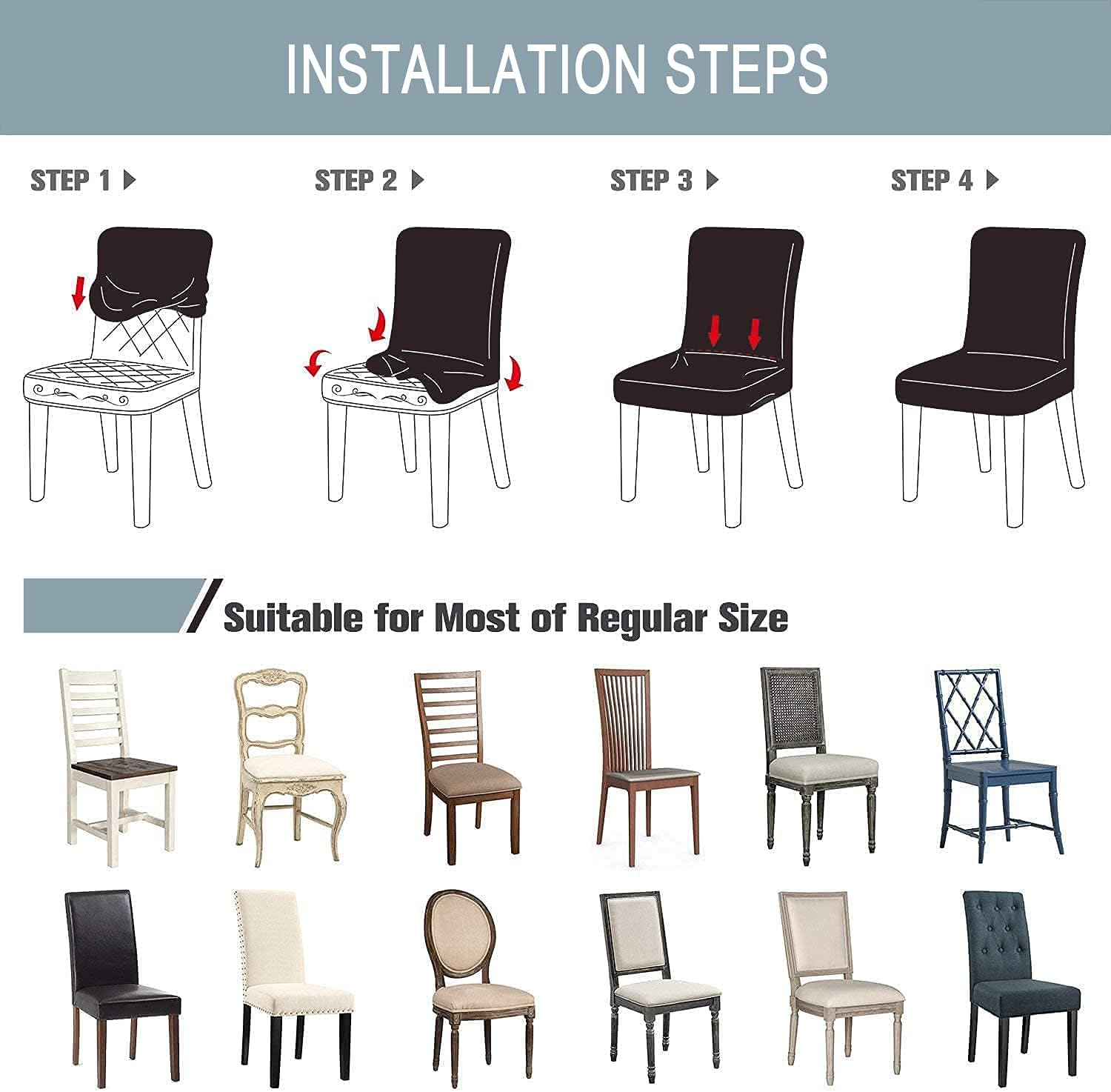 Charcol Fern Dining Chair Covers