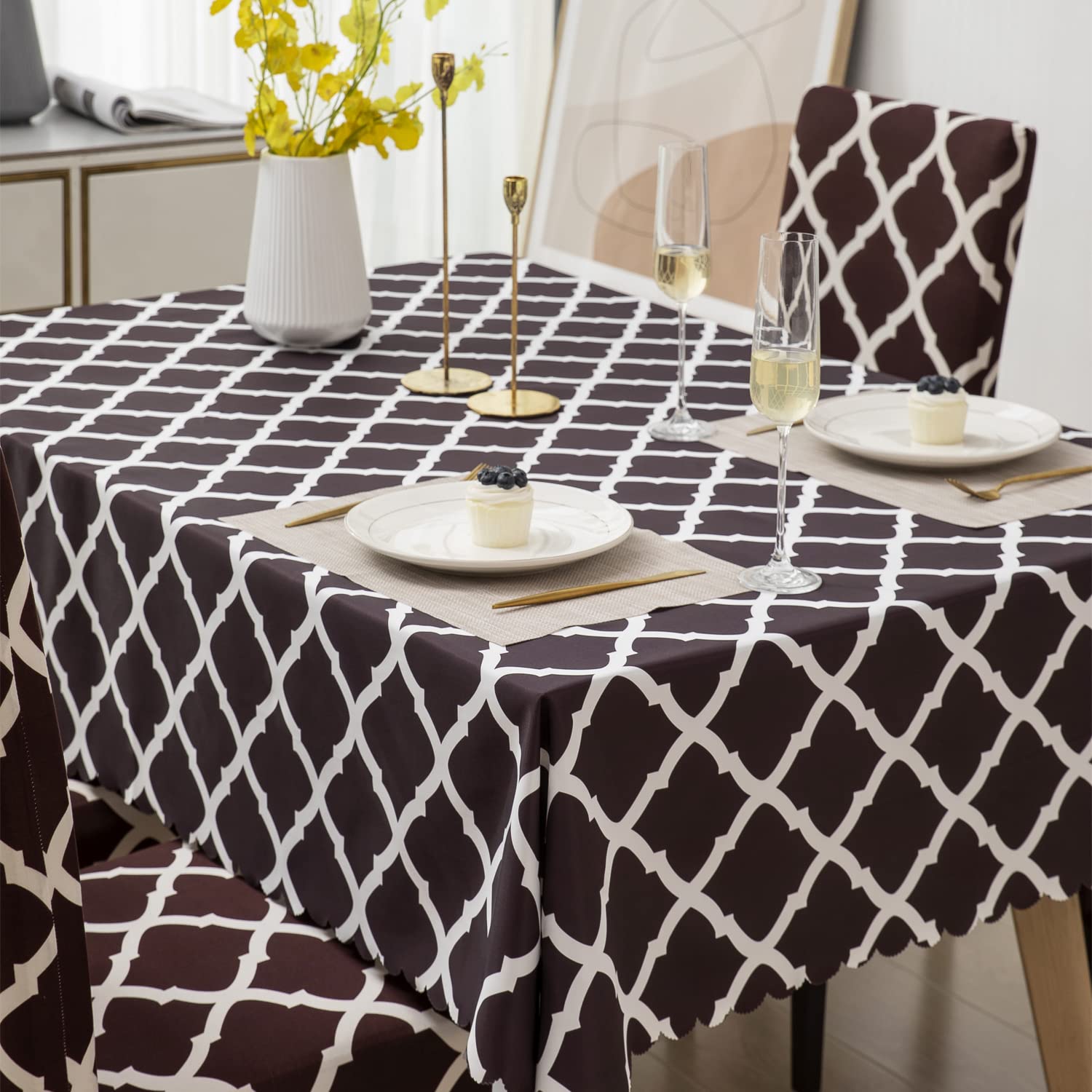 Maroon Diamond Elastic Chairs Table Covers