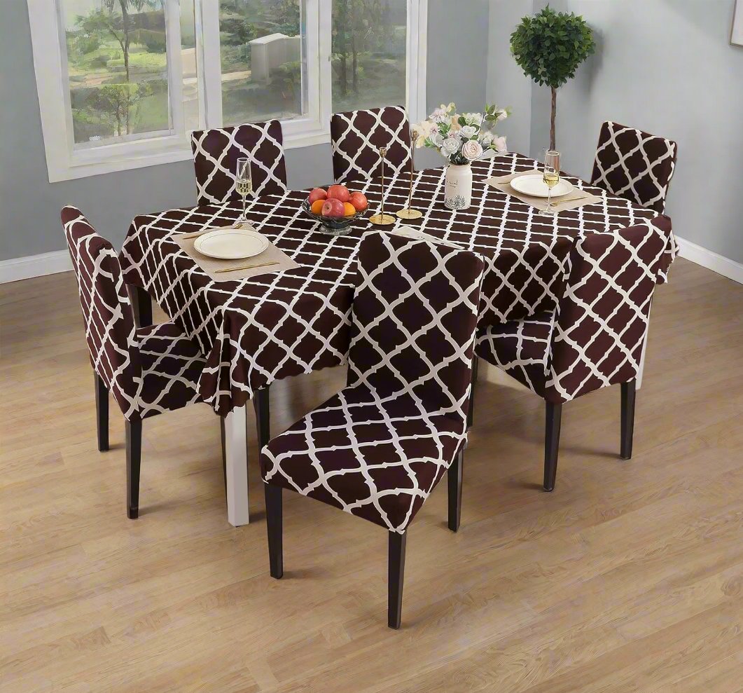 Maroon Diamond Elastic Chairs Table Covers