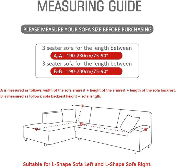 L-Shape Sofa Cover - Checkkerplaid Blue