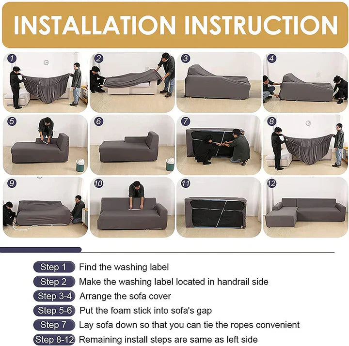 L-Shape Sofa Cover - Golden Prism