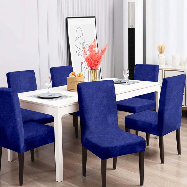 Navy Blue Solid Chair Cover