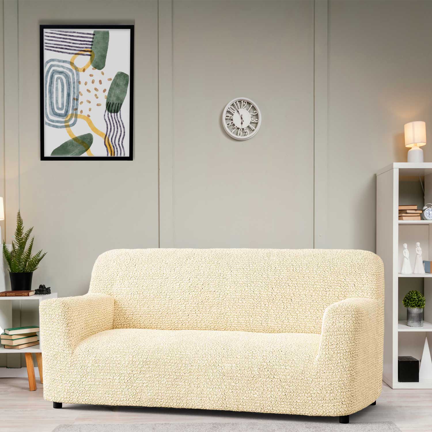 Bouncy Beige Sofa Cover - Dustproof Water-Proof Streachable - Microfibra Collection