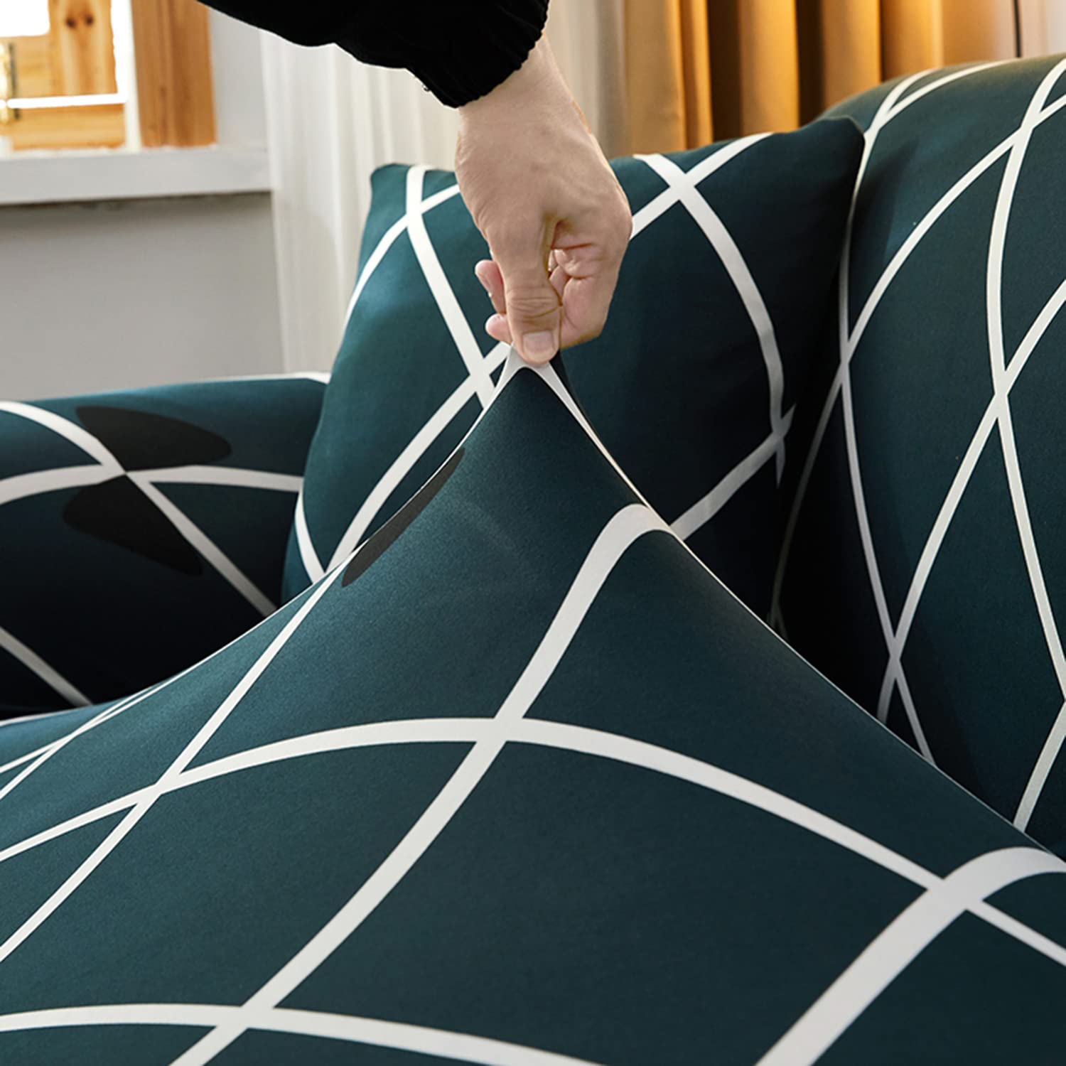 Cross Blue - Luxury Quality Strechable & Dust-proof Sofa Cover