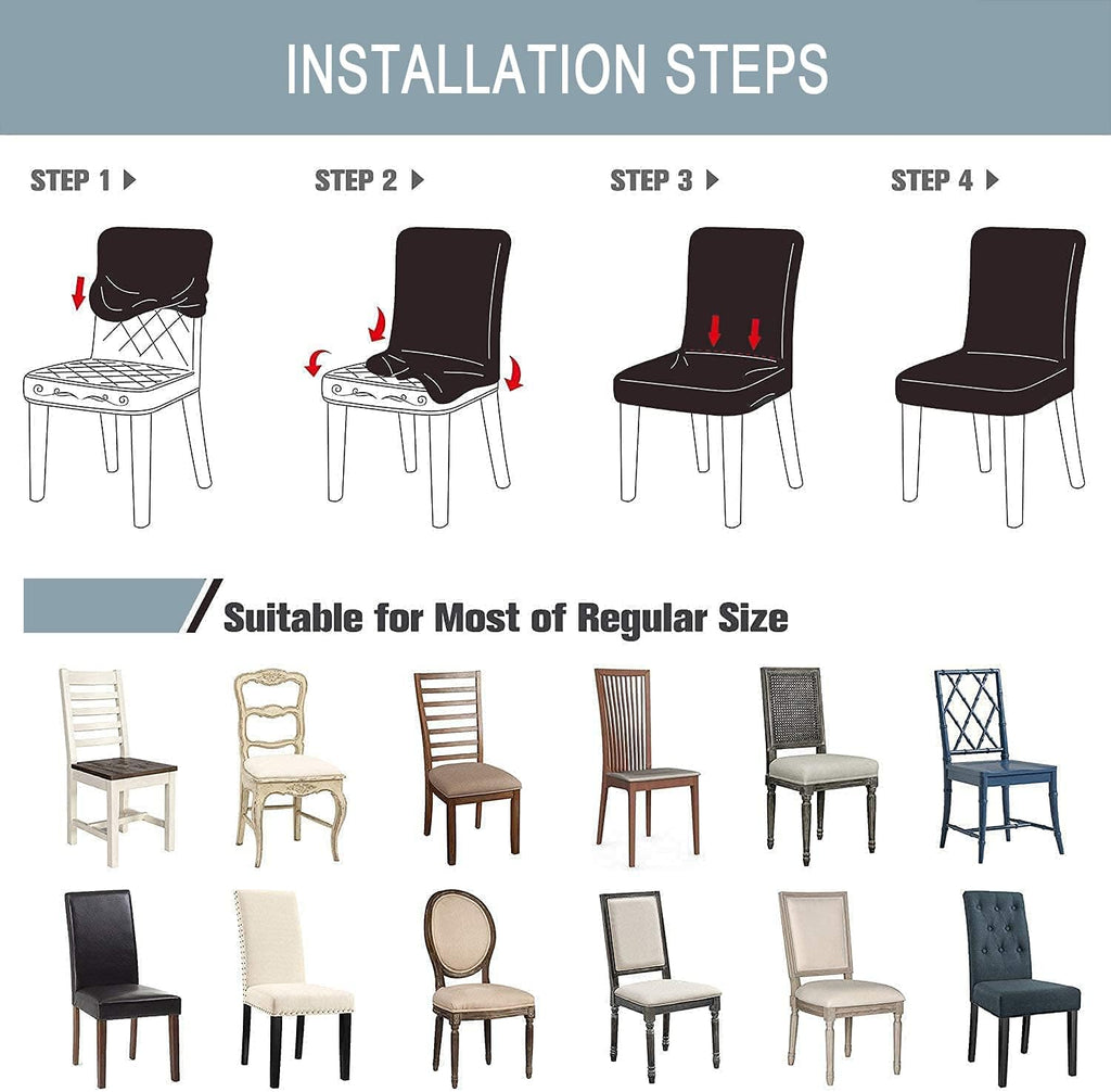 Charcol Fern Dining Chair Covers