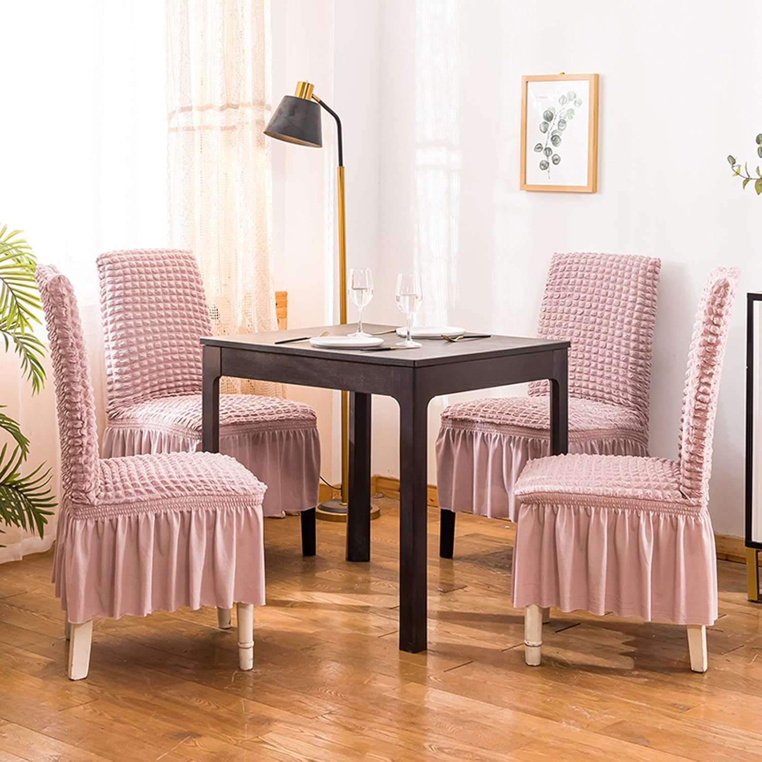 Bubble Peach Dining Chair Cover - Micro Fibre Collection