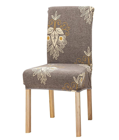Beige Brocade Chair Cover