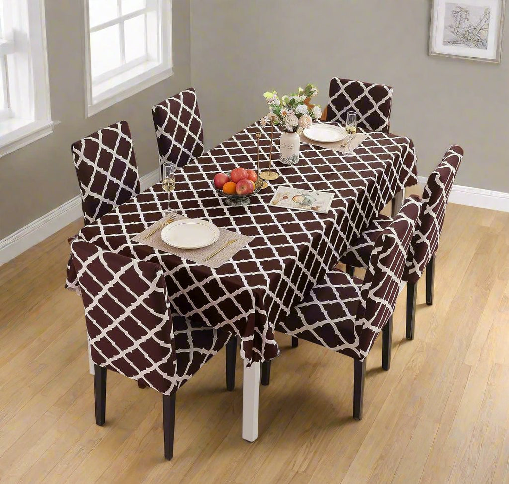 Maroon Diamond Elastic Chairs Table Covers