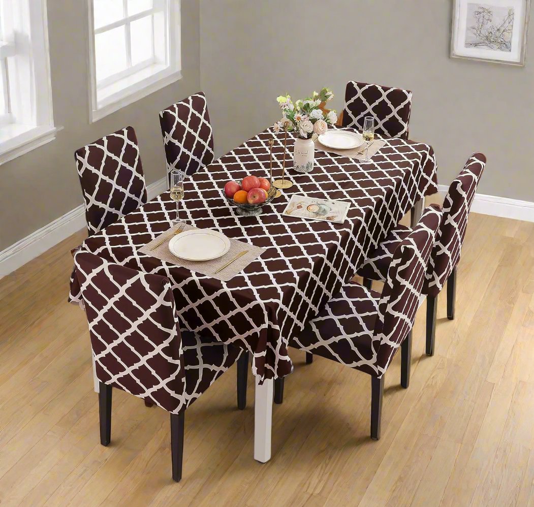 Maroon Diamond Elastic Chairs Table Covers