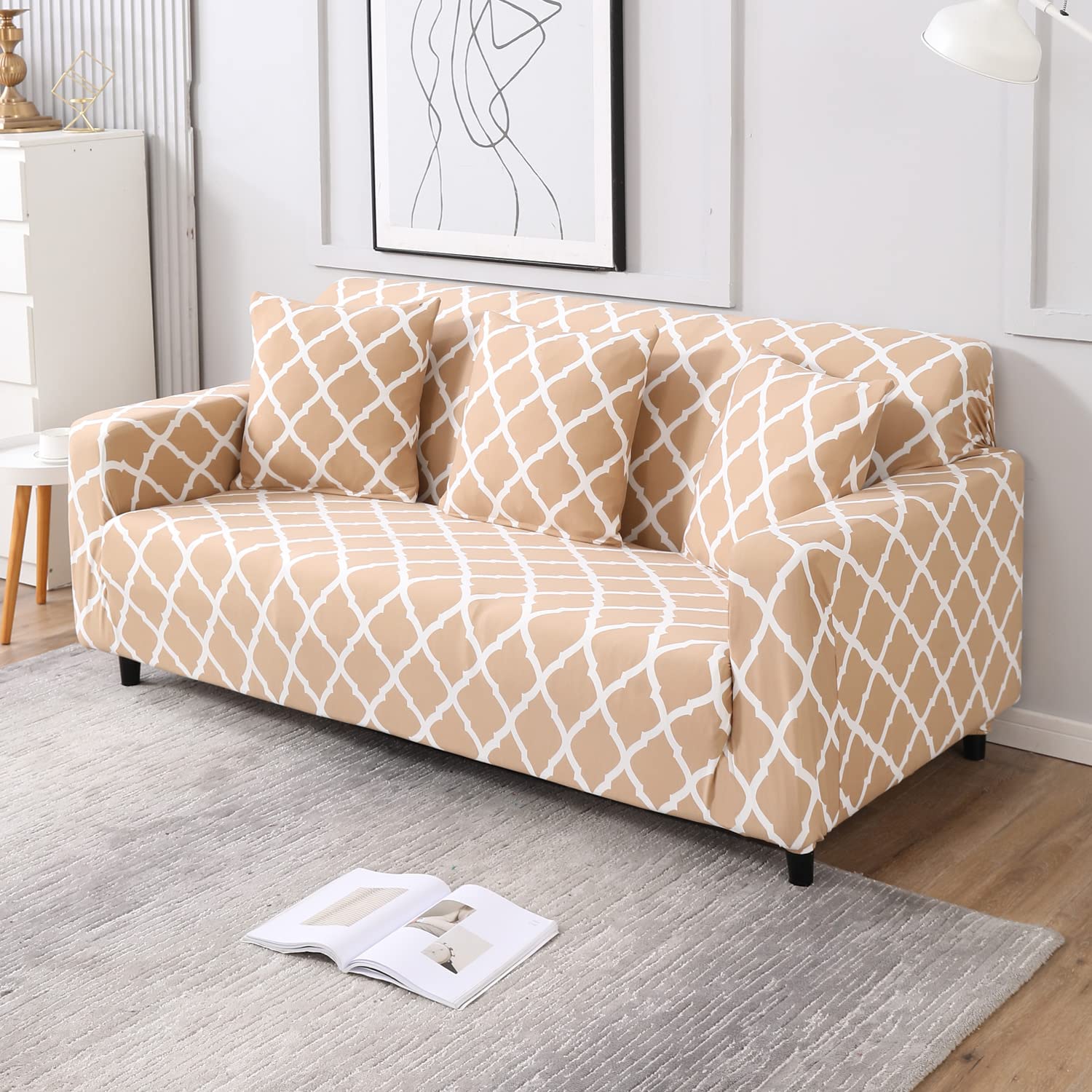 Cream Diamond - Luxury Quality Strechable & Dust-proof Sofa Cover