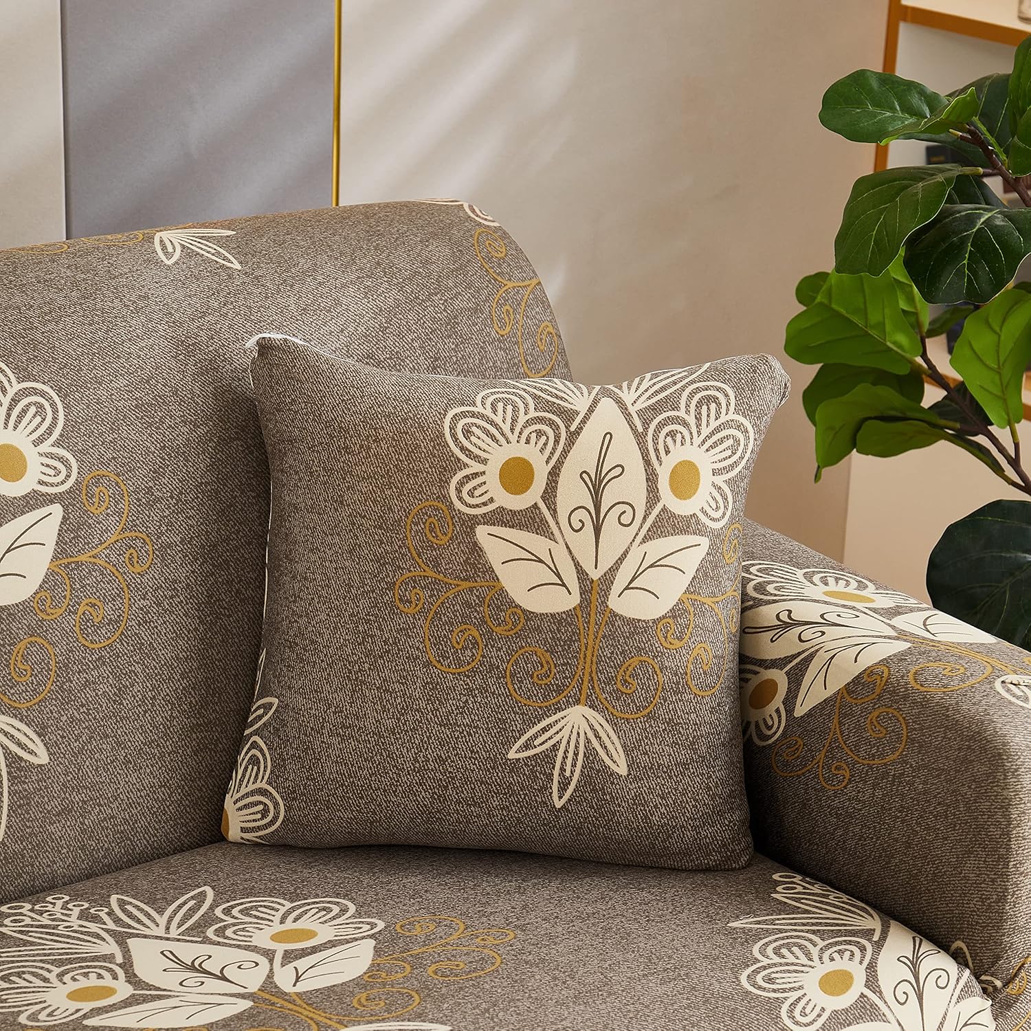 Beige Brocade - Luxury Quality Strechable & Dust-proof Sofa Cover