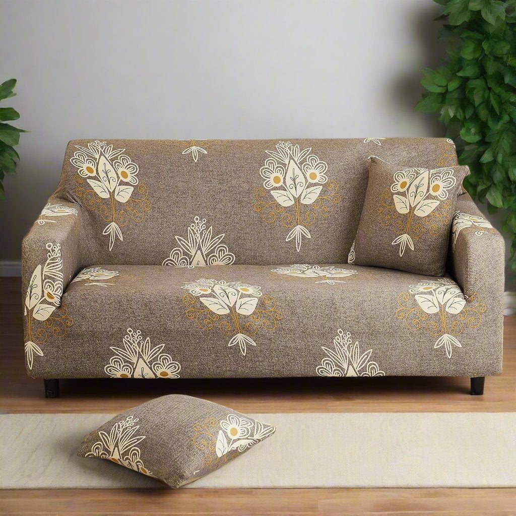 Beige Brocade - Luxury Quality Strechable & Dust-proof Sofa Cover