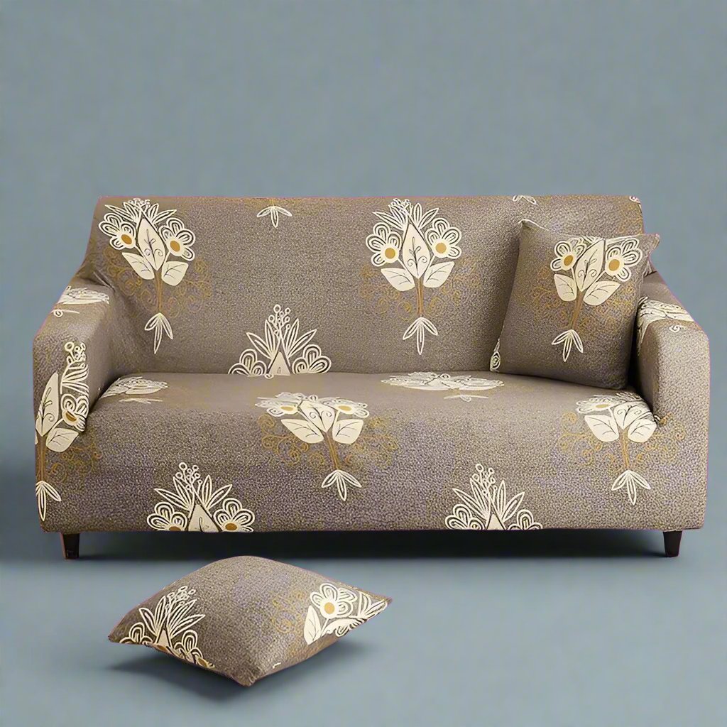 Beige Brocade - Luxury Quality Strechable & Dust-proof Sofa Cover