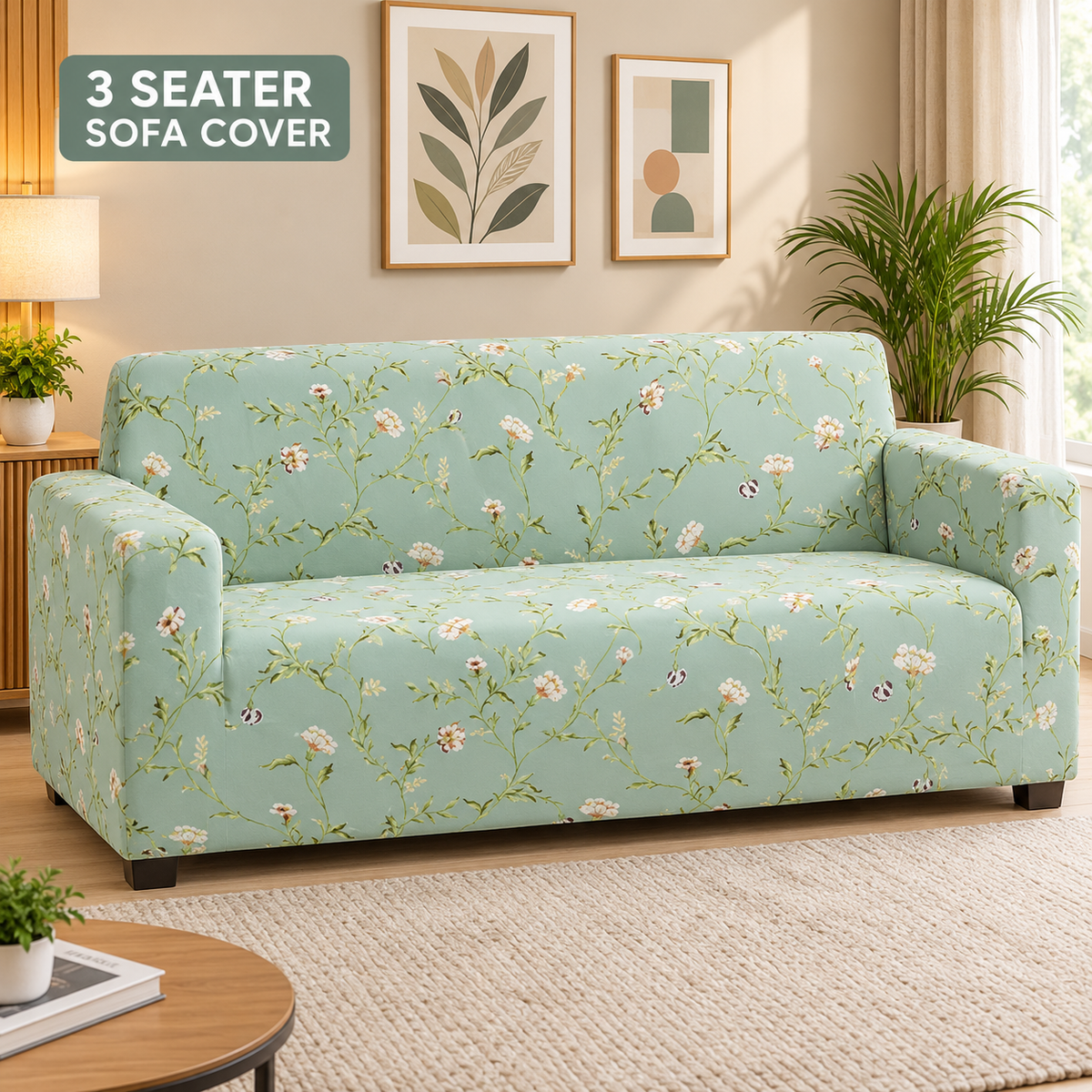 Pastel Green Forest - Luxury Quality Strechable & Dust-proof Sofa Cover