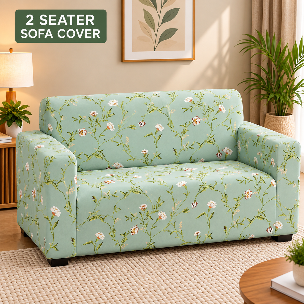 Pastel Green Forest - Luxury Quality Strechable & Dust-proof Sofa Cover