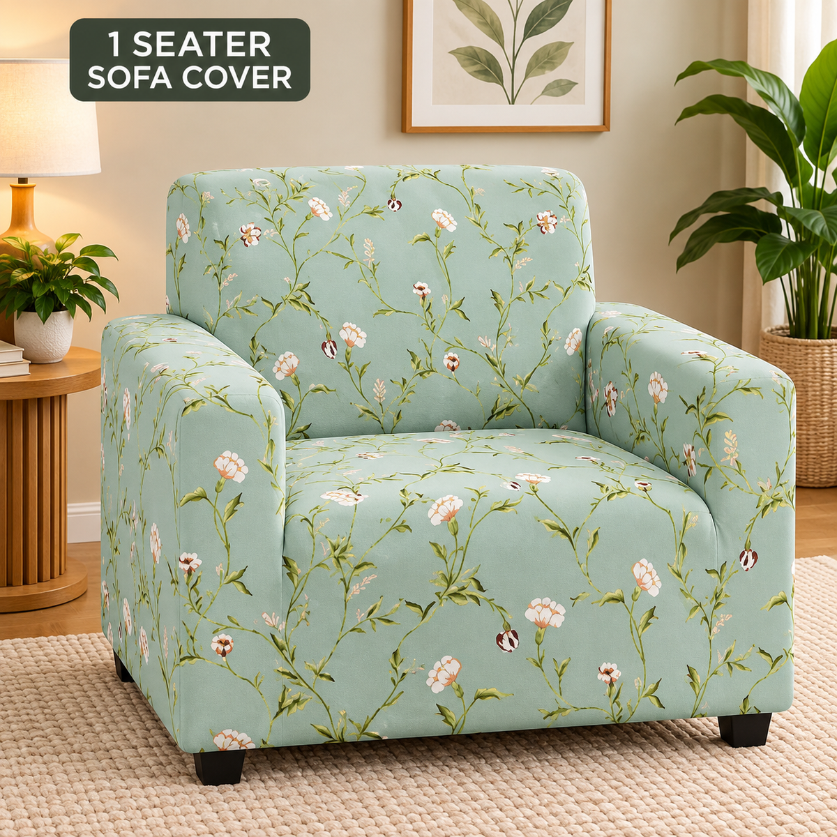 Pastel Green Forest - Luxury Quality Strechable & Dust-proof Sofa Cover