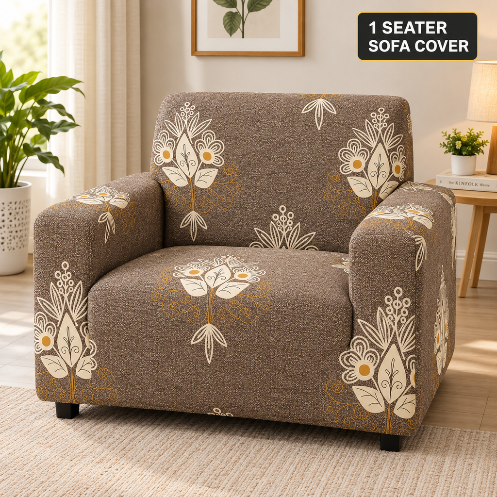 Beige Brocade - Luxury Quality Strechable & Dust-proof Sofa Cover