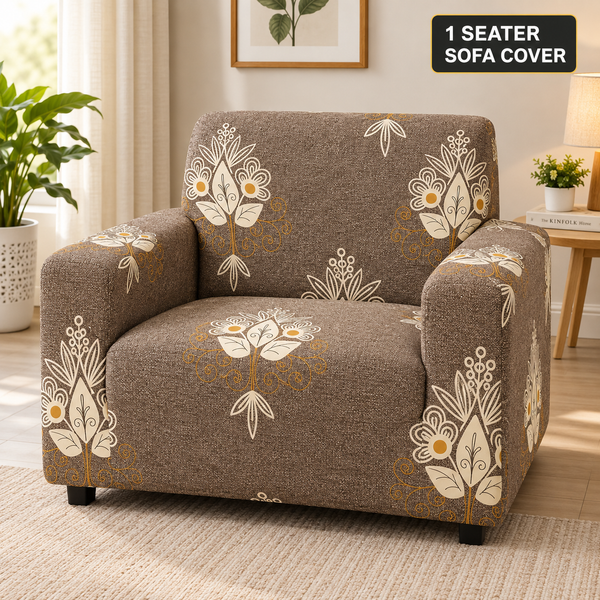 Beige Brocade - Luxury Quality Strechable & Dust-proof Sofa Cover