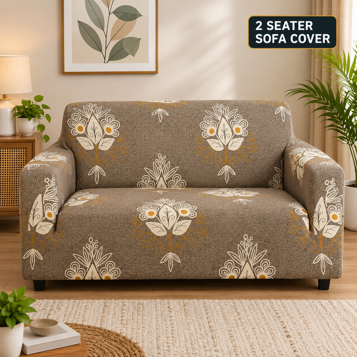 Beige Brocade - Luxury Quality Strechable & Dust-proof Sofa Cover