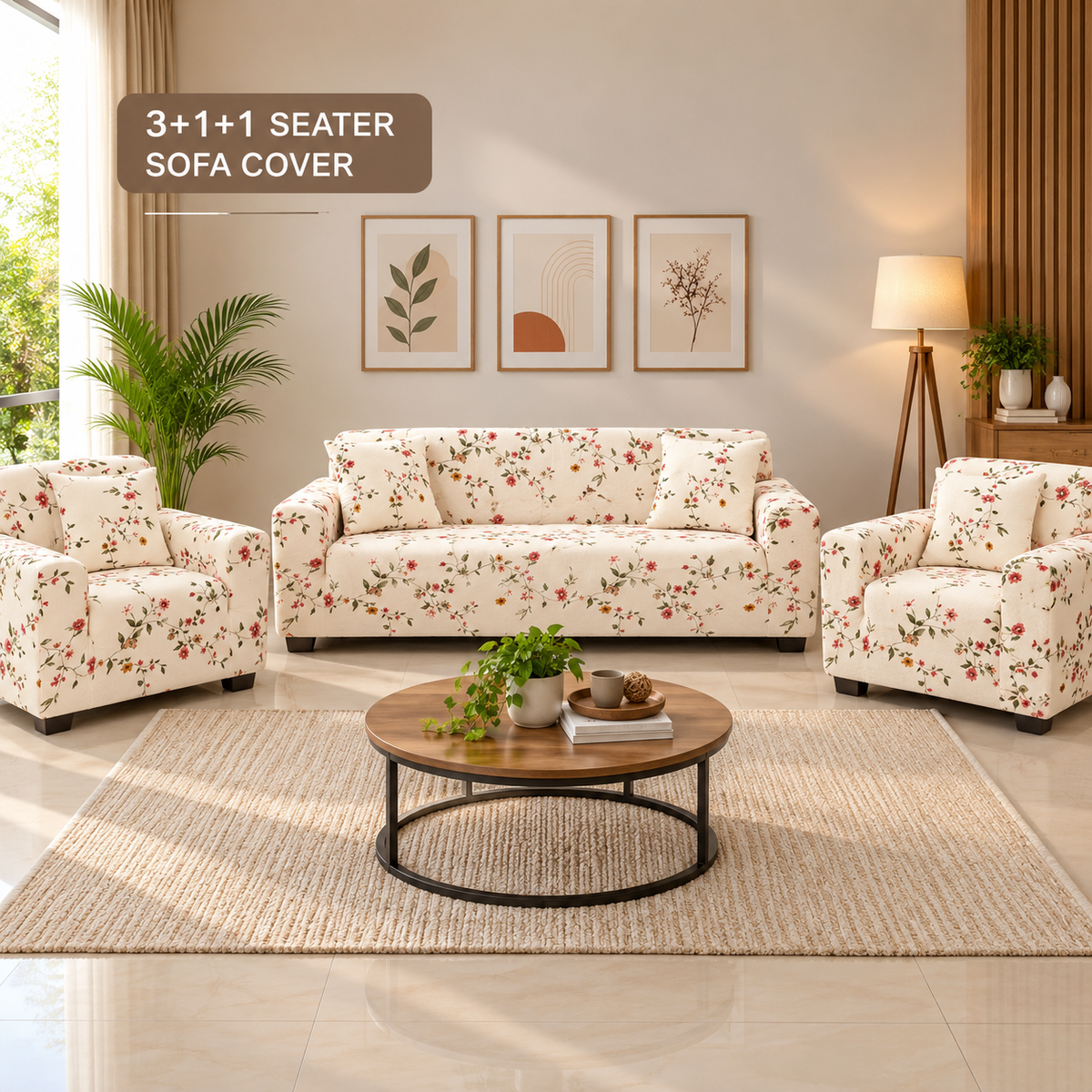 Cream Dream - Luxury Quality Strechable & Dust-proof Sofa Cover