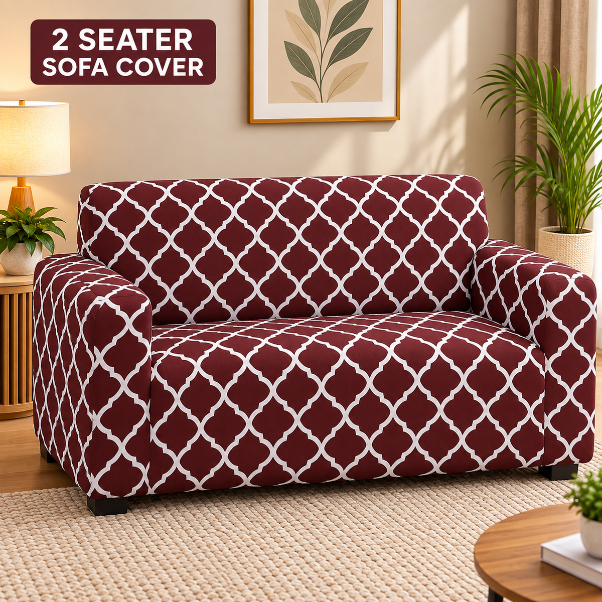 Maroon Diamond - Luxury Quality Strechable & Dust-proof Sofa Cover