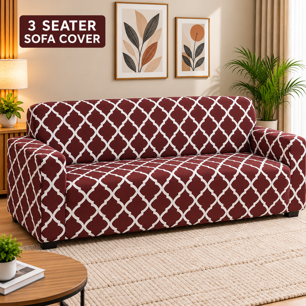 Maroon Diamond - Luxury Quality Strechable & Dust-proof Sofa Cover