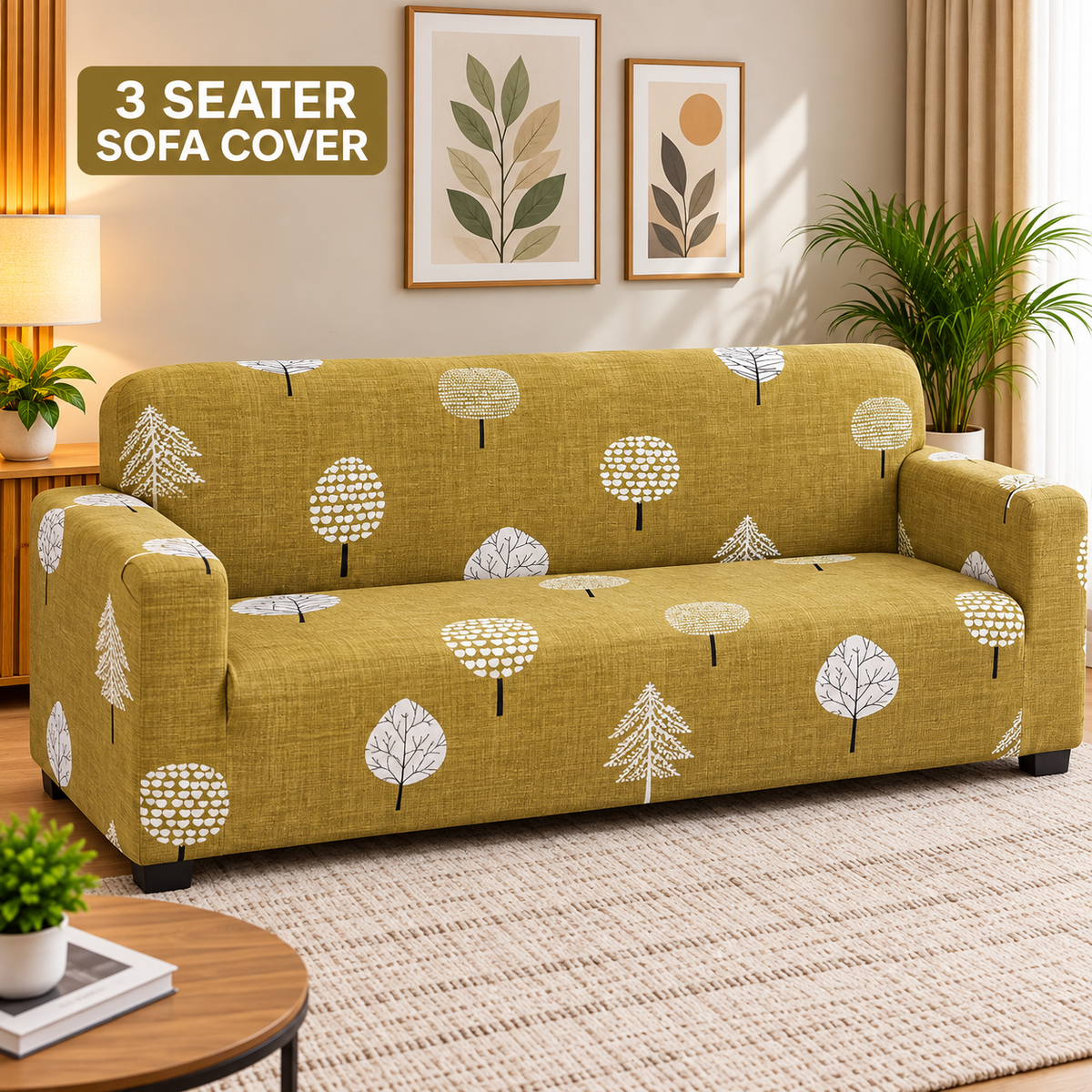 Musturd Leaf - Luxury Quality Strechable & Dust-proof Sofa Cover