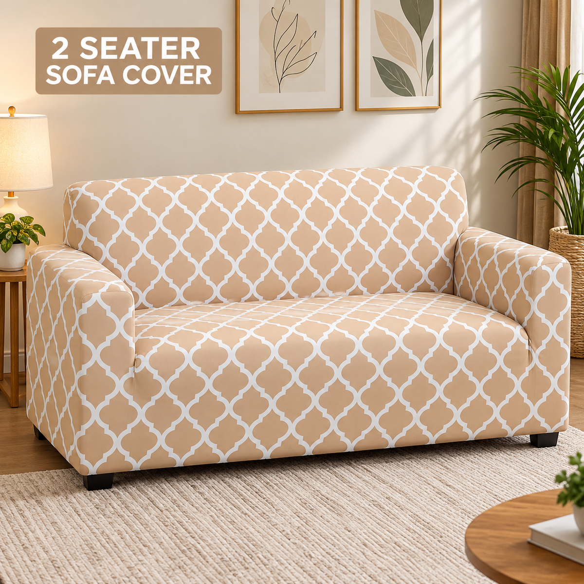 Cream Diamond - Luxury Quality Strechable & Dust-proof Sofa Cover