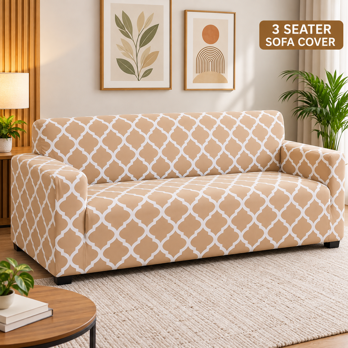 Cream Diamond - Luxury Quality Strechable & Dust-proof Sofa Cover
