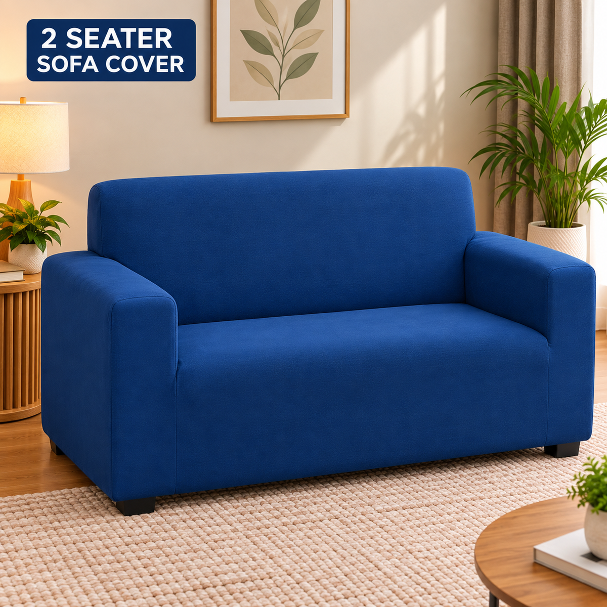 Navy Blue Solid - Luxury Quality Strechable & Dust-proof Sofa Cover