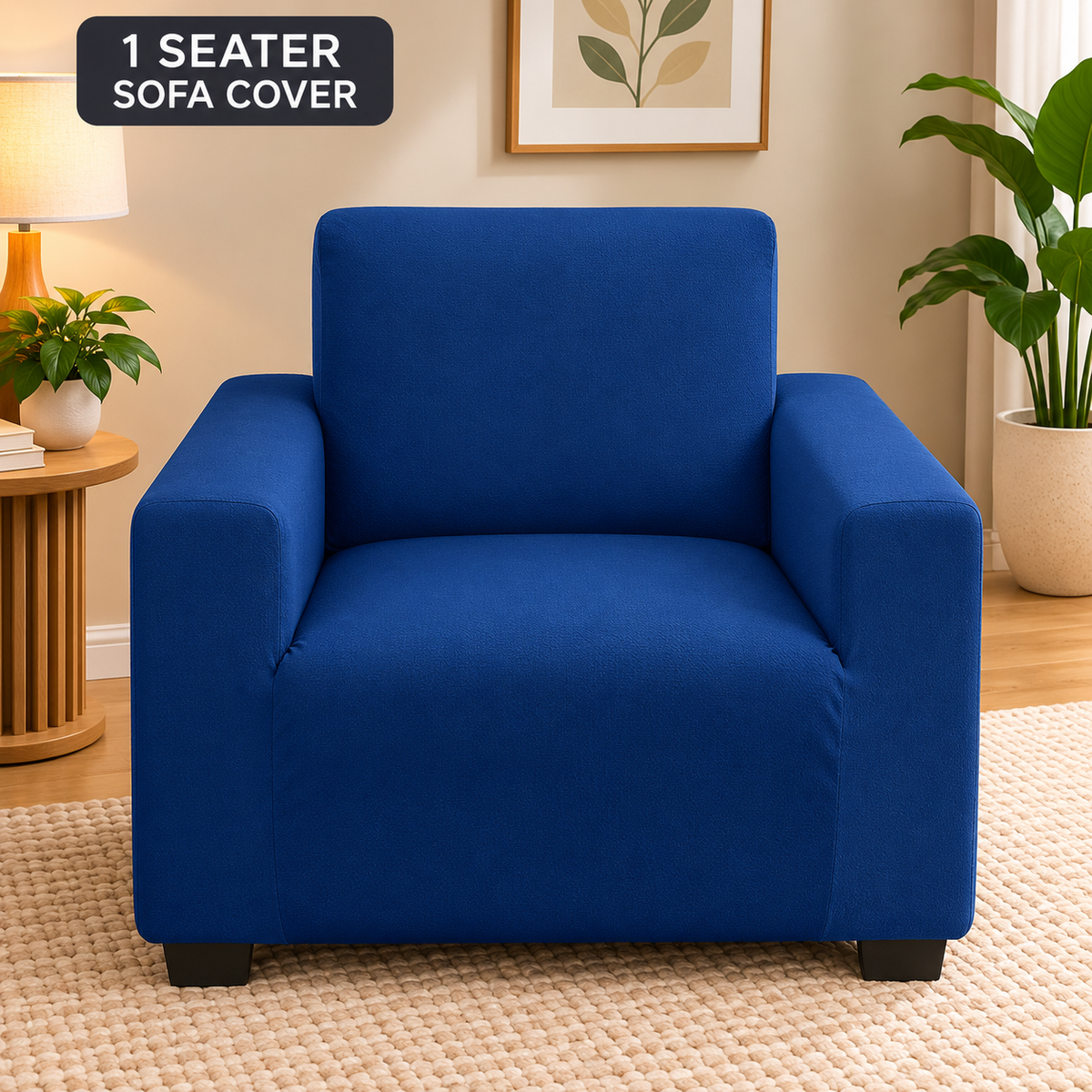 Navy Blue Solid - Luxury Quality Strechable & Dust-proof Sofa Cover