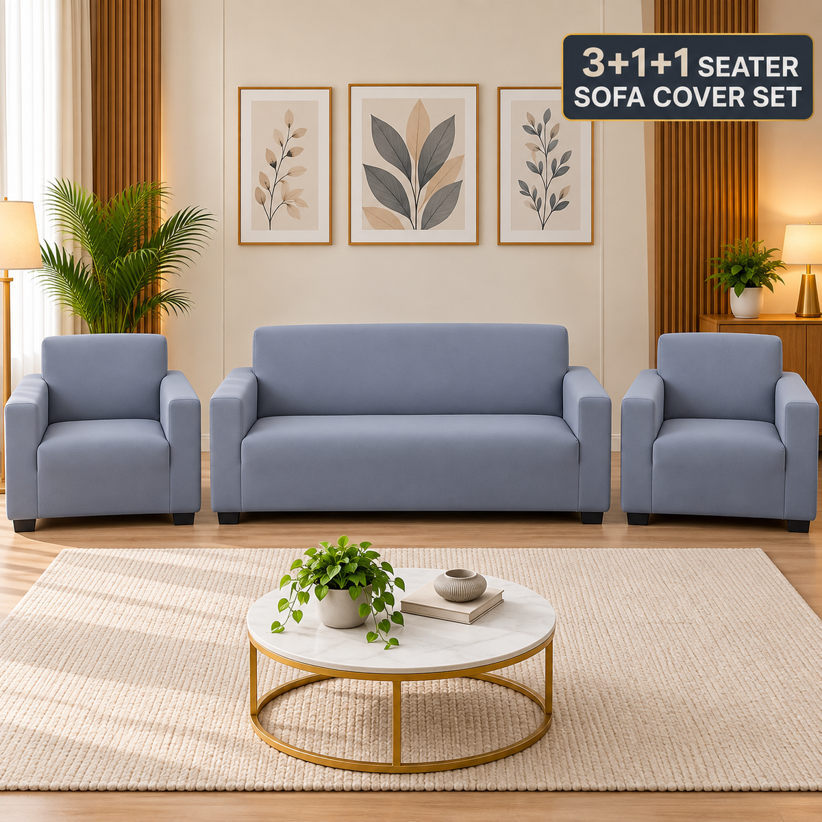 Grey Solid - Luxury Quality Strechable & Dust-proof Sofa Cover