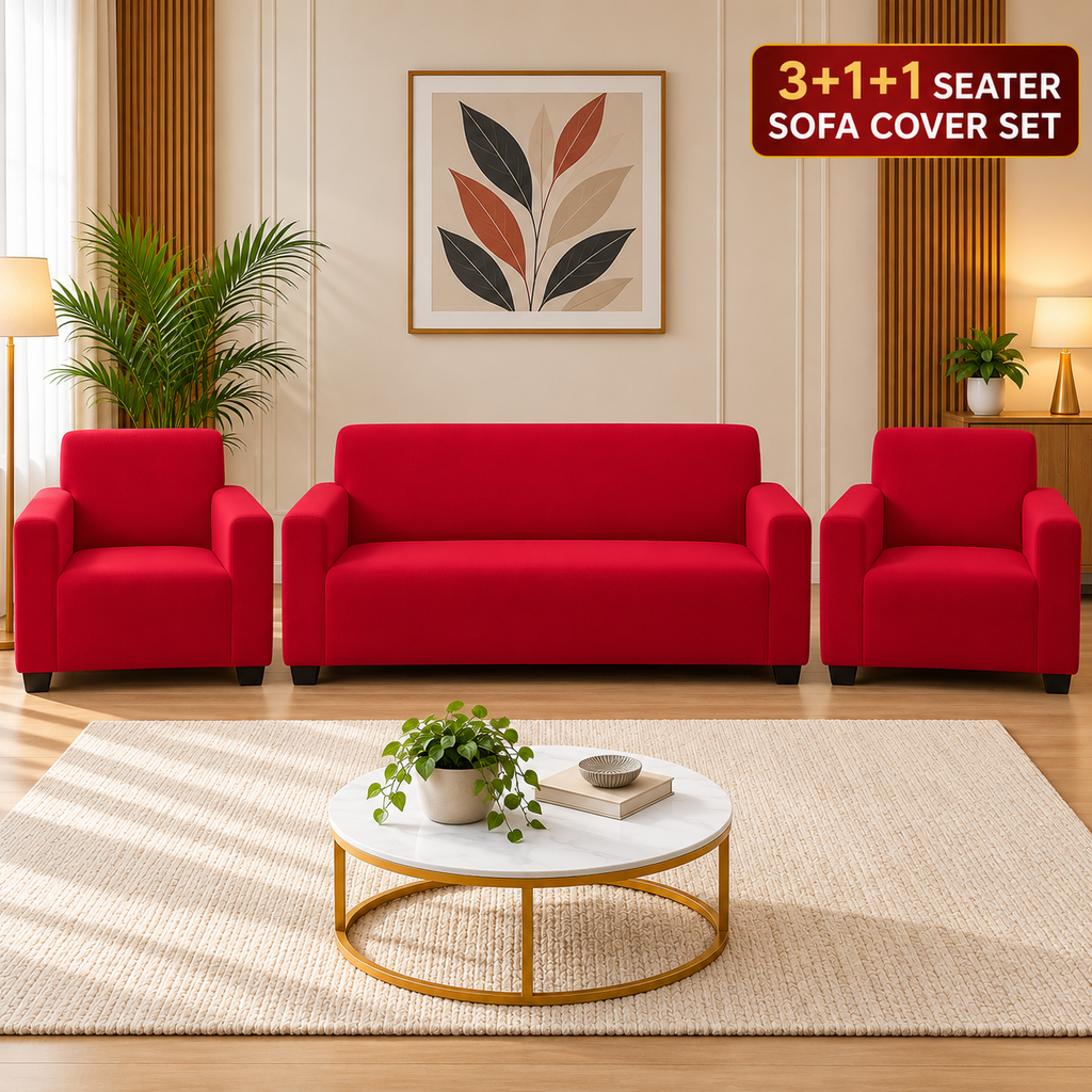 Maroon Solid - Luxury Quality Strechable & Dust-proof Sofa Cover