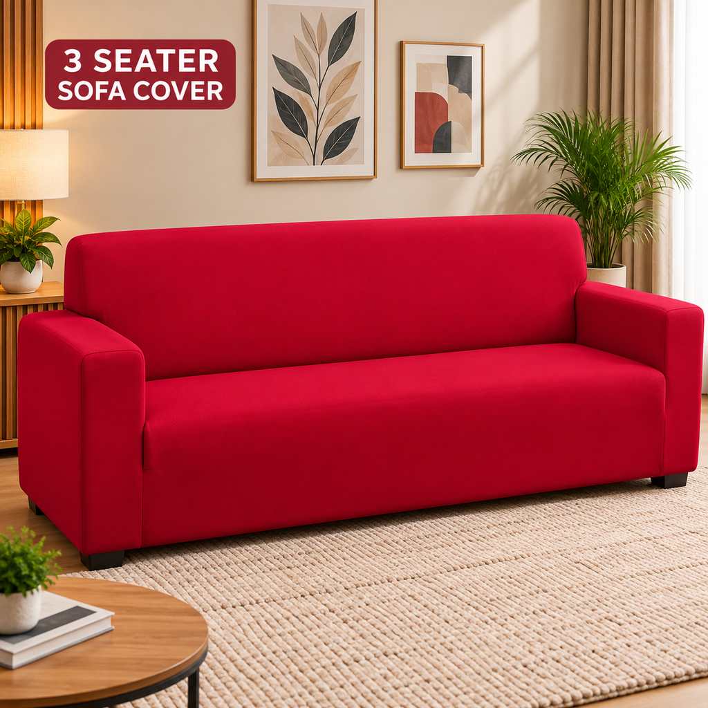 Maroon Solid - Luxury Quality Strechable & Dust-proof Sofa Cover
