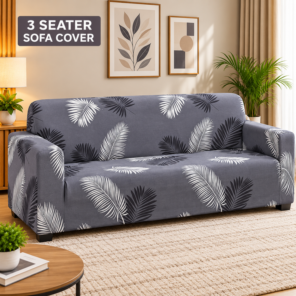 Charcoal Fern - Luxury Quality Strechable & Dust-proof Sofa Cover