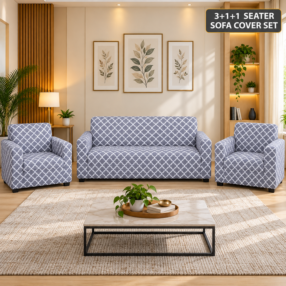 Grey Diamond - Luxury Quality Strechable & Dust-proof Sofa Cover
