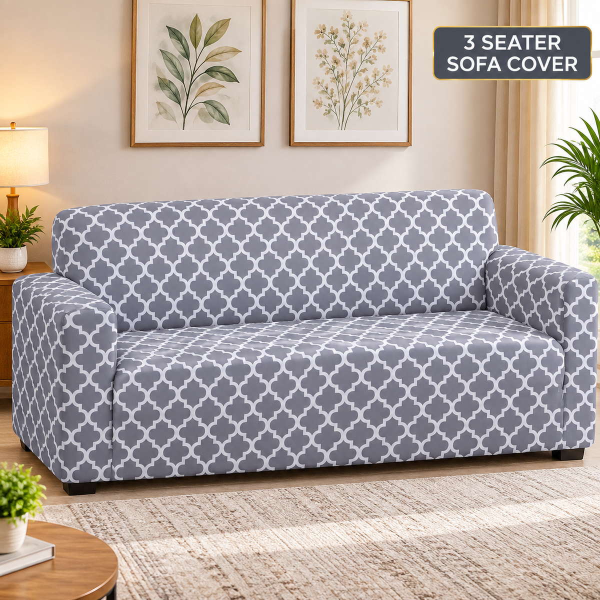 Grey Diamond - Luxury Quality Strechable & Dust-proof Sofa Cover