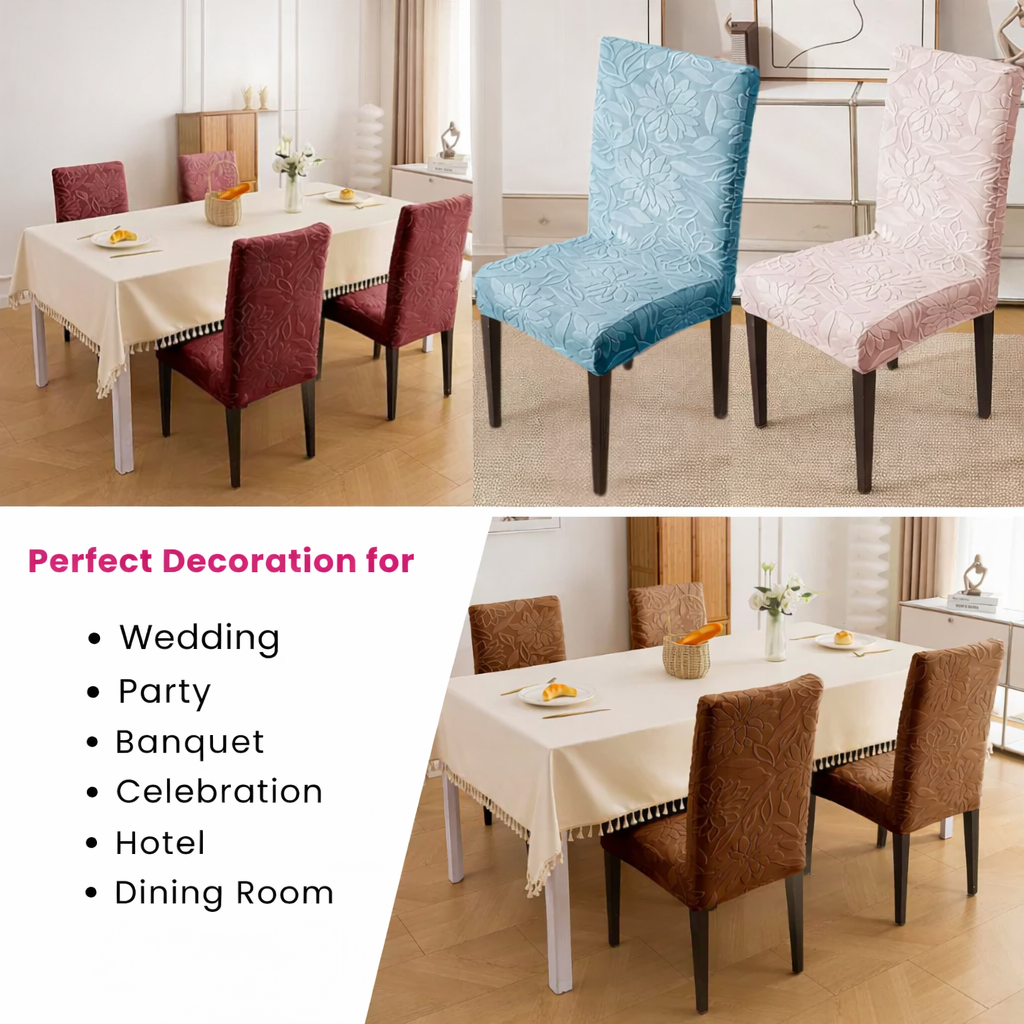 Majestic Jacquard Musturd Elastic Chair Cover – Stretchable, Dustproof, Machine Washable