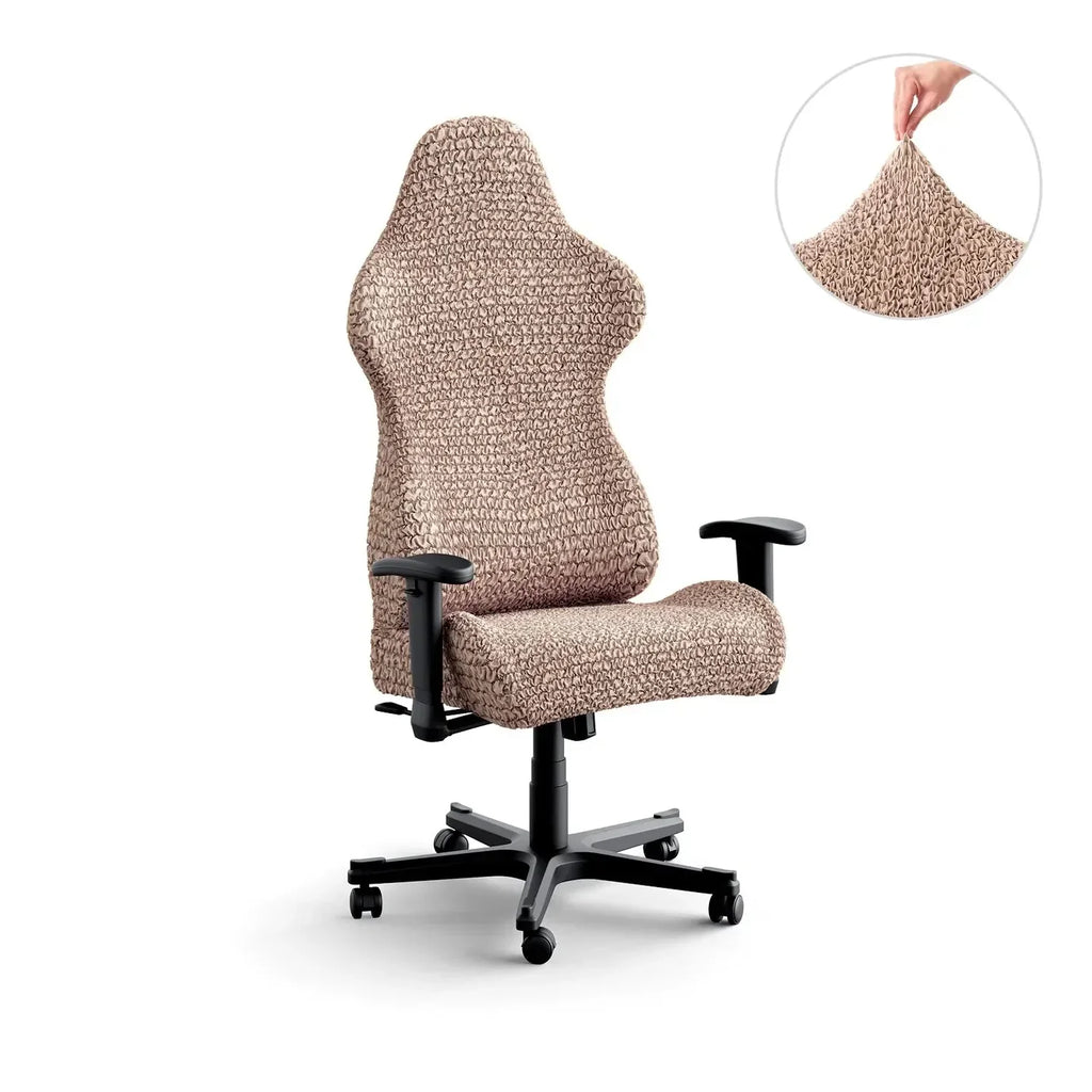 Bubble Blush Taupe Chair Cover - Fit For All Size Office Chair Slipcover, Microfibra Collection