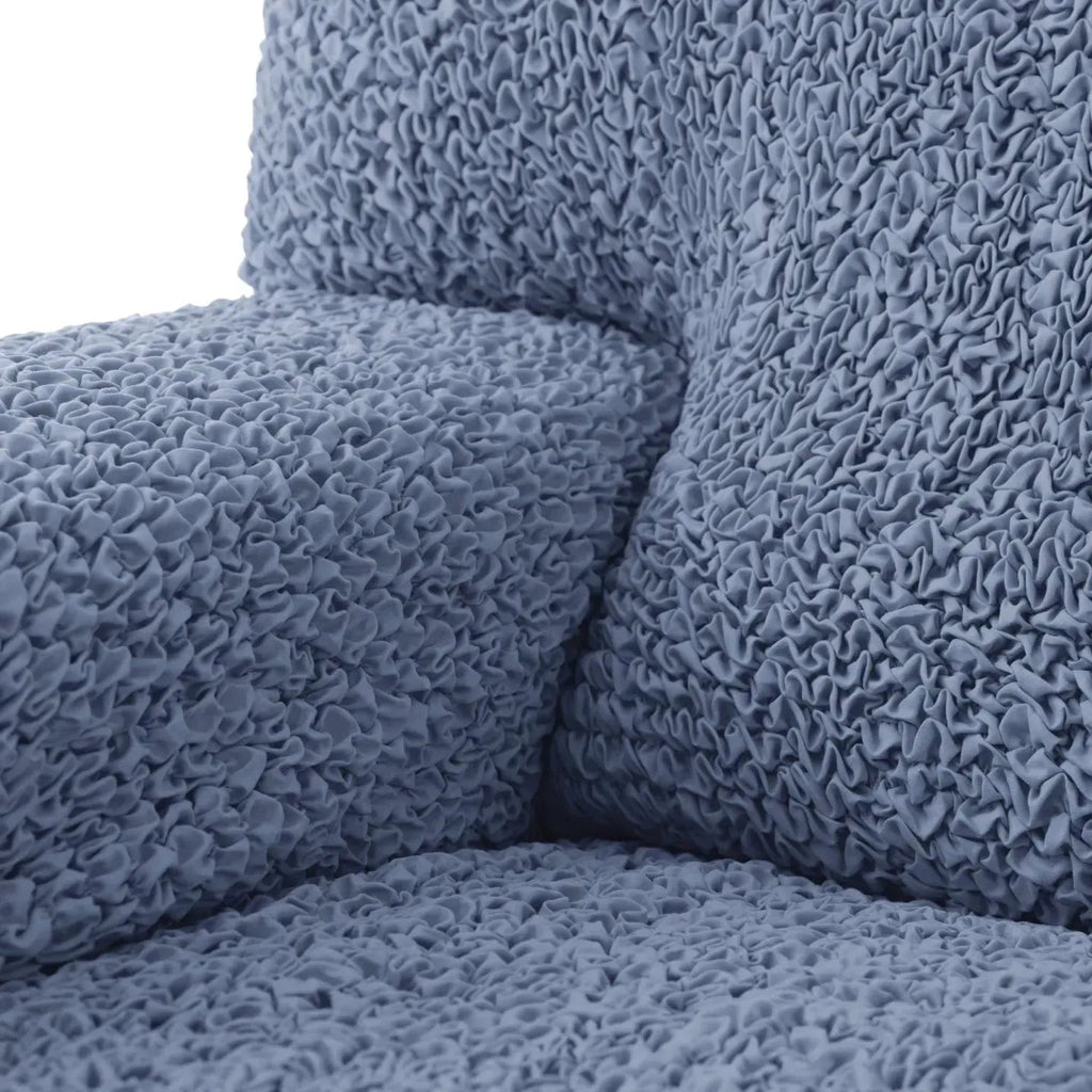 Blue Solid - Corner Sofa Slipcover, Microfibra Collection
