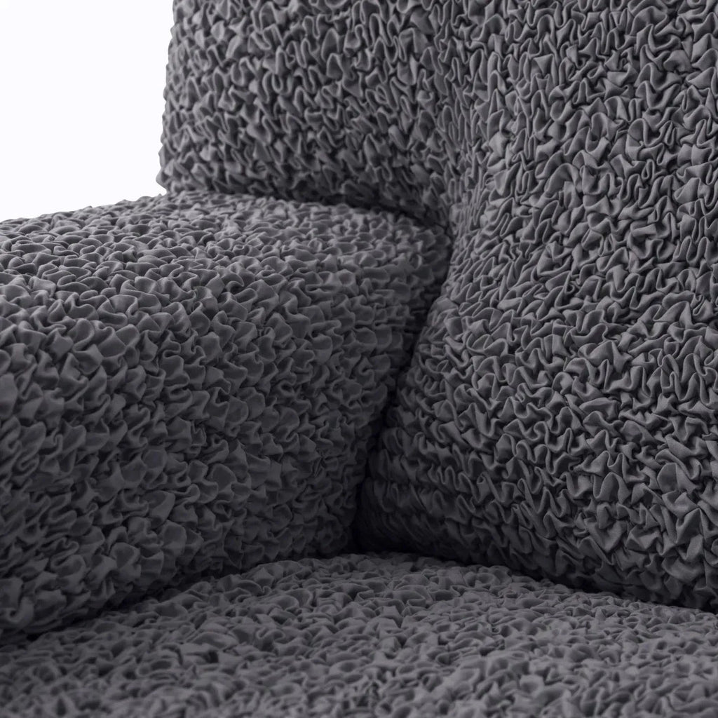 Grey Solid - Corner Sofa Slipcover, Microfibra Collection