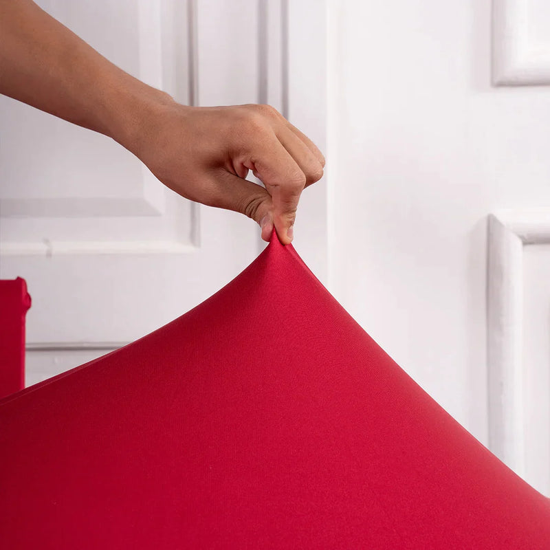 Maroon Solid Elastic Chairs Table Covers