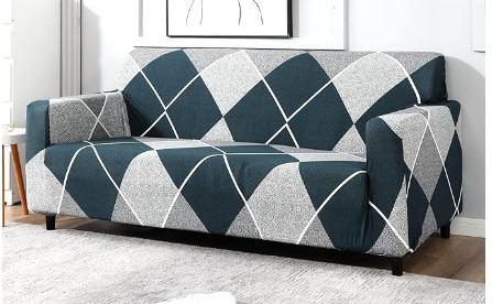 Checkerplaid Blue - Luxury Quality Strechable & Dust-proof Sofa Cover