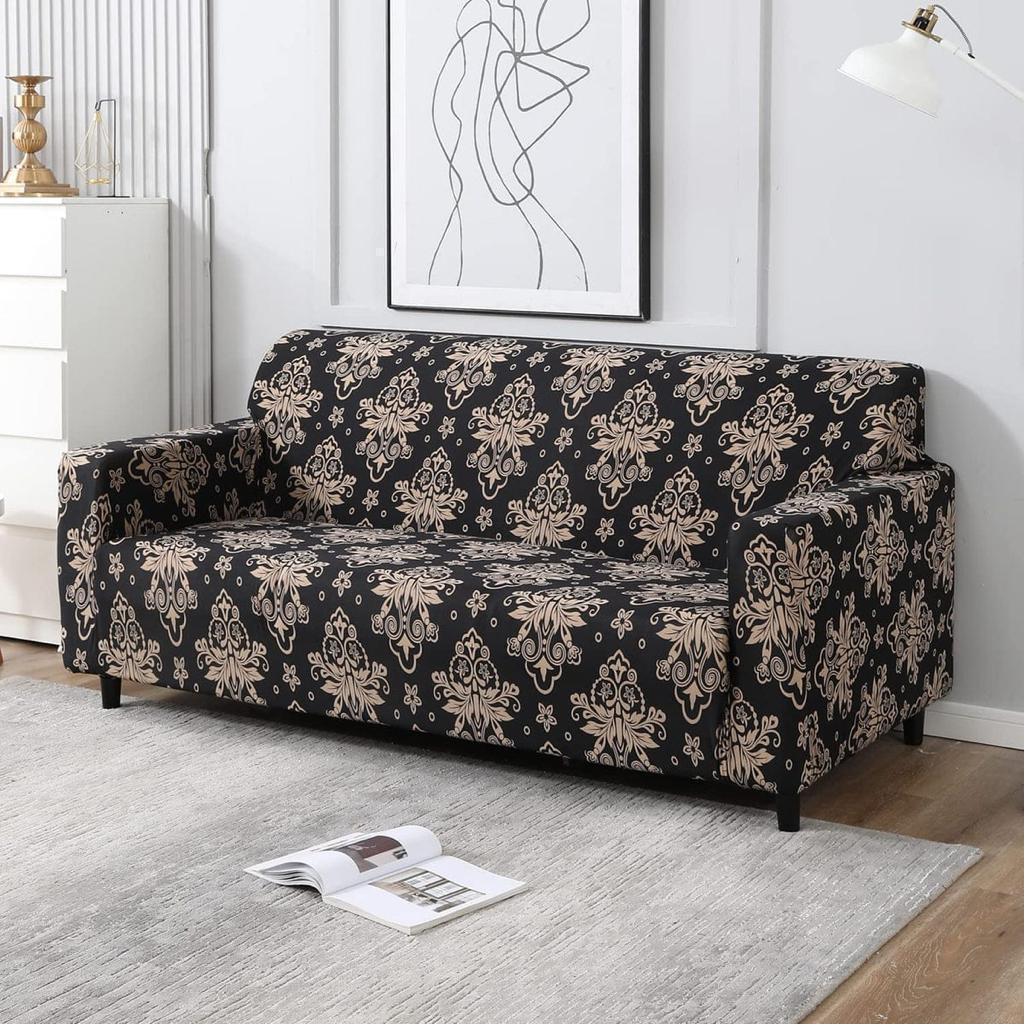 Black Brocade - Luxury Quality Strechable & Dust-proof Sofa Cover