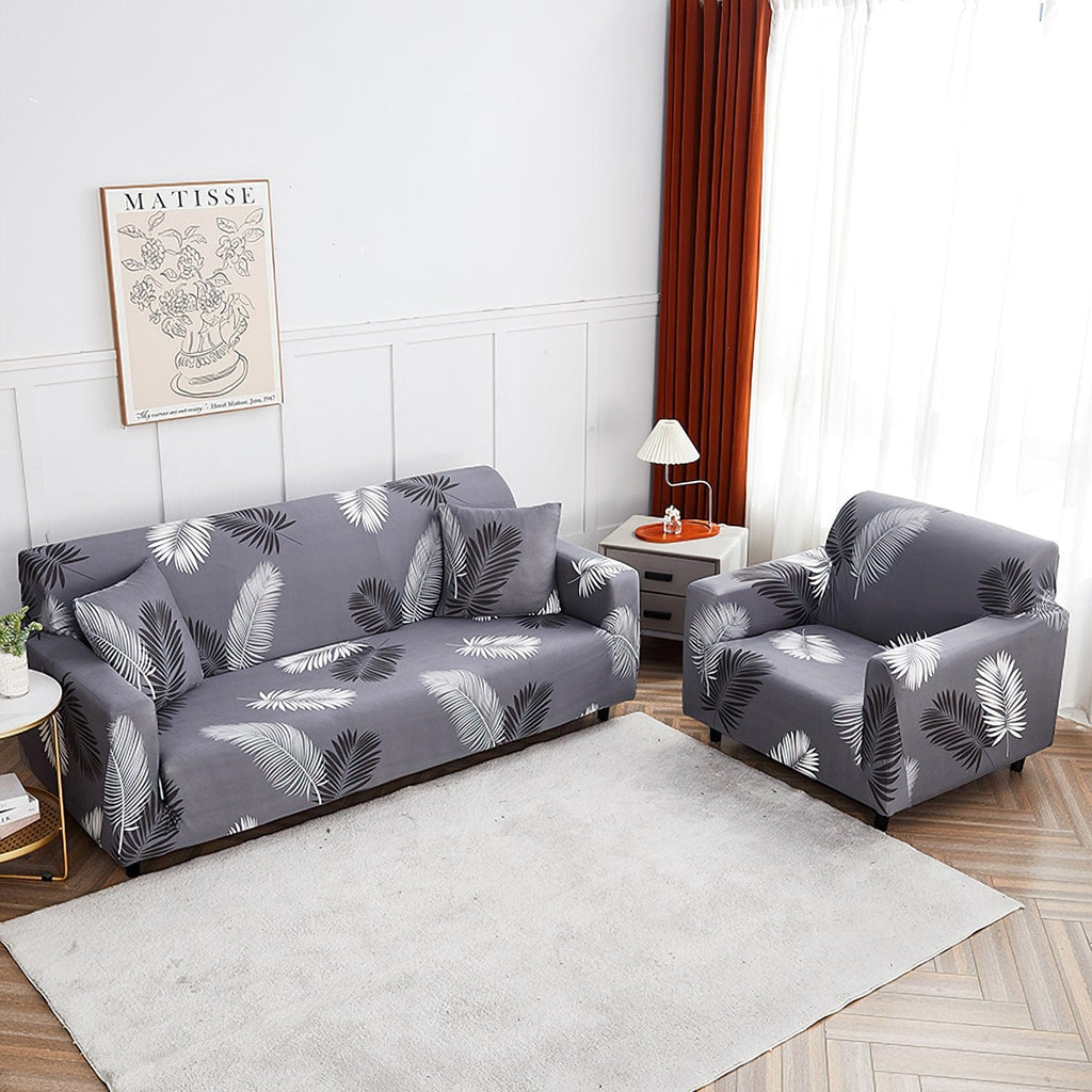 Charcoal Fern - Luxury Quality Strechable & Dust-proof Sofa Cover