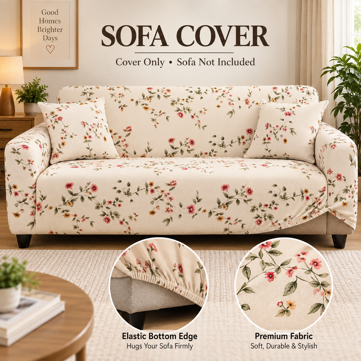 Cream Dream - Luxury Quality Strechable & Dust-proof Sofa Cover