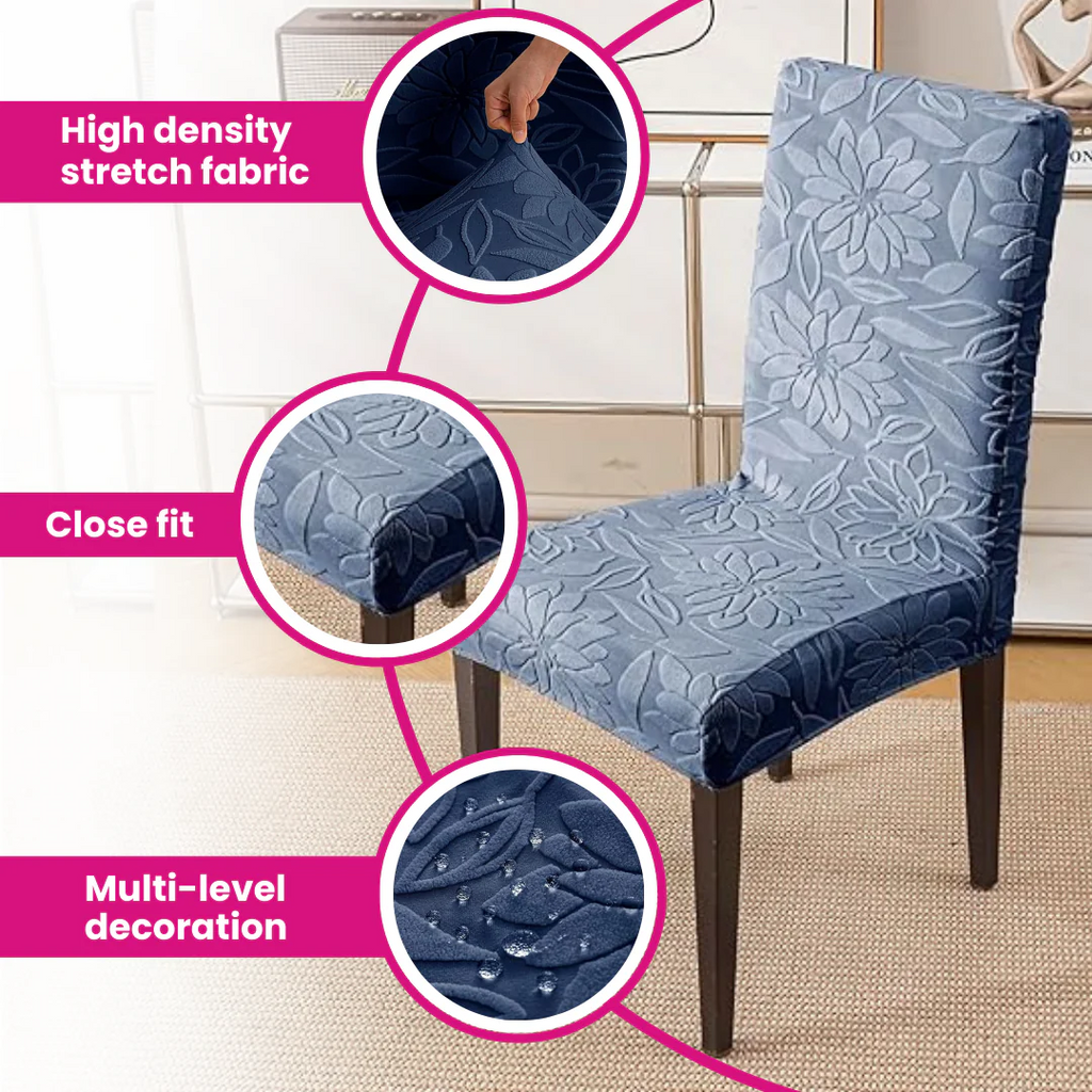 Majestic Jacquard Light Blue Elastic Chair Cover – Stretchable, Dustproof, Machine Washable