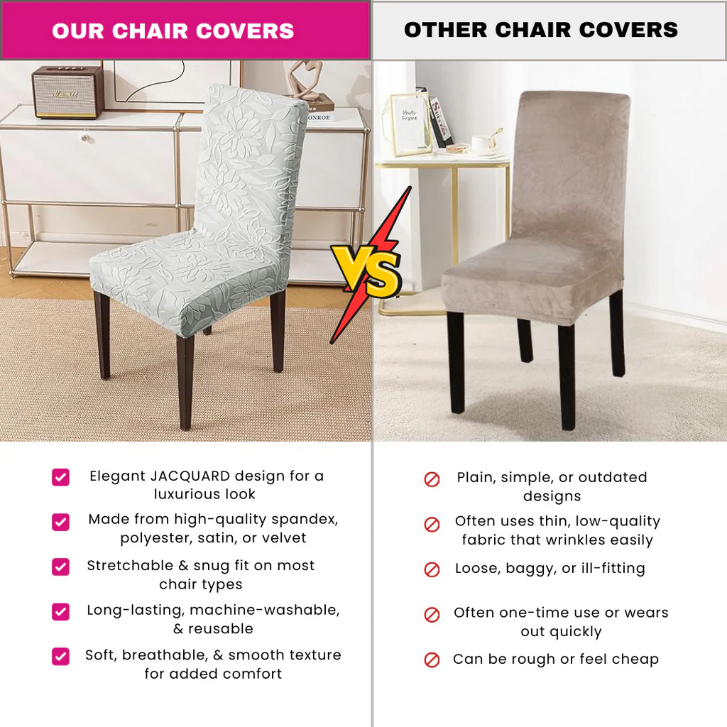 Majestic Jacquard Musturd Elastic Chair Cover – Stretchable, Dustproof, Machine Washable