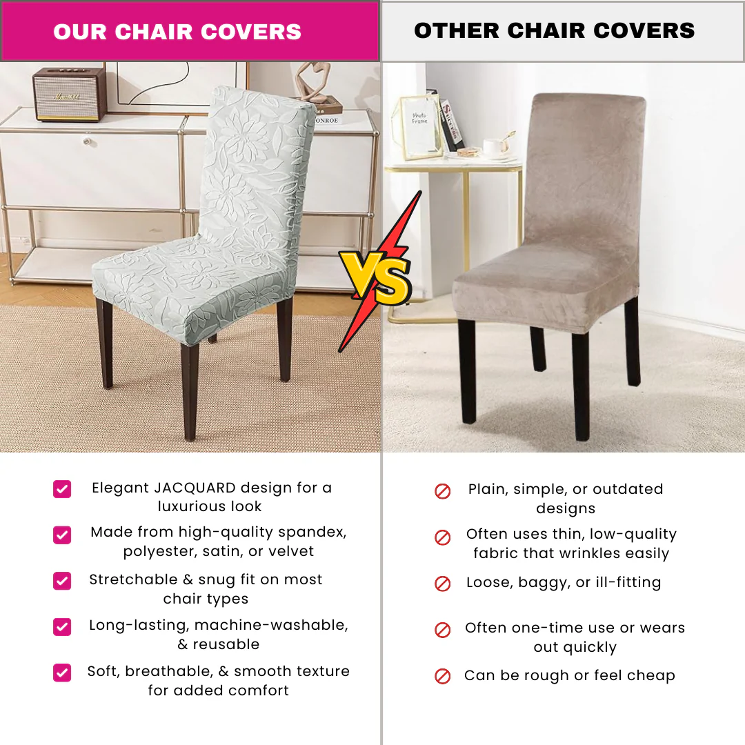Majestic Jacquard Light Blue Elastic Chair Cover – Stretchable, Dustproof, Machine Washable
