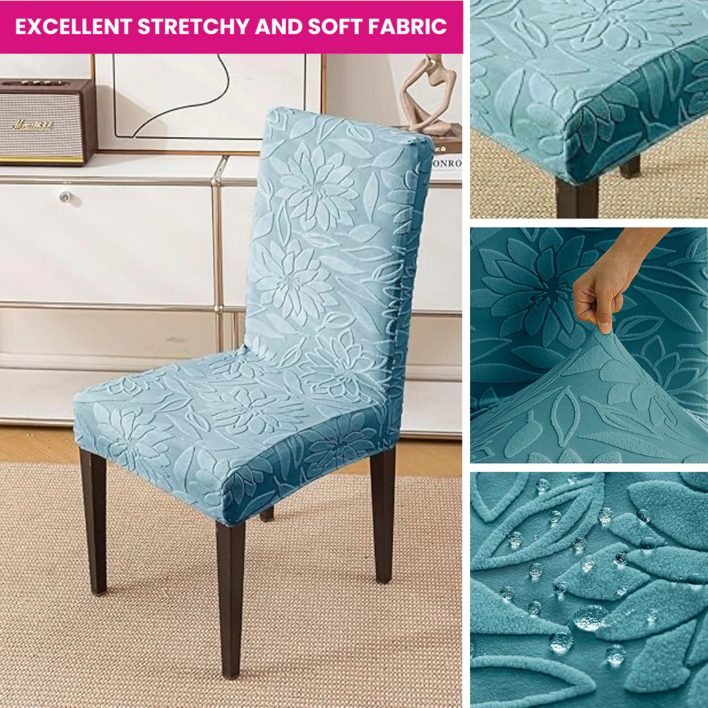 Majestic Jacquard Dark Grey Elastic Chair Cover – Stretchable, Dustproof, Machine Washable